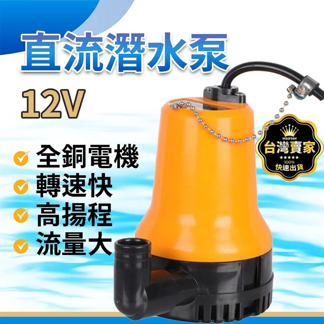 可抽海水 抽水機 12v24V 沉水馬達 水龜 船用 靜音幫浦 深水馬達, 65W 潛水泵24V