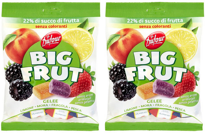 Dufour BIGFRUT軟糖 檸檬+黑莓+草莓+桃子口味, 2個, 150g