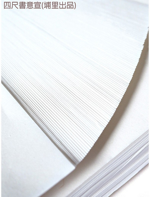 【汶采】四尺書意宣 書法 國畫 水墨 練習宣 台灣埔里宣紙, 全開(5張)