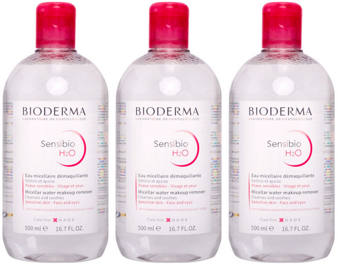 BIODERMA 舒敏高效潔膚液 H2O, 3個, 500ml