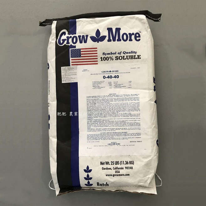 Grow More 美製魔肥 果魔(0-40-40) 高純度食品級原料高磷鉀肥 促進開花 防落花 落果, 11kg, 1個