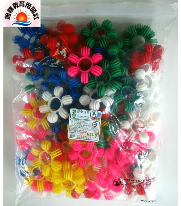 旭陽教育用品社 U.S.L遊思樂軟質太陽花積木80pcs 台灣製安全積木, 詳見包裝, 1個