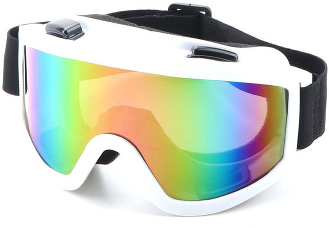 滑雪鏡 騎車護目鏡 可戴眼鏡 抗UV, 白色