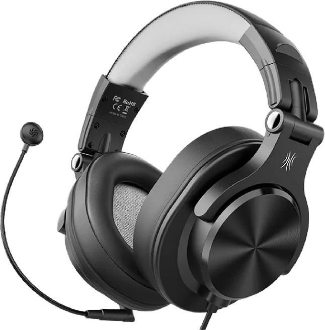 OneOdio 商務電競線控麥克風HI-Res有線監聽耳機 A71D, 黑色