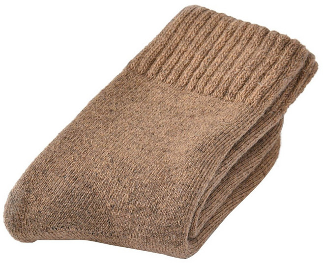 BVERSE 蓄熱保暖除臭58%羊毛襪 男女適用 美麗諾羊毛 中筒襪 保暖襪 厚毛襪, 卡其, 1雙