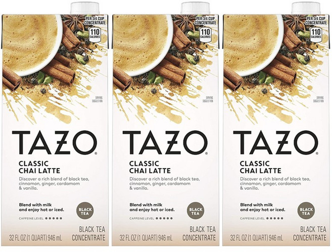 TAZO 肉桂風味印度香料奶茶, 946ml, 3瓶