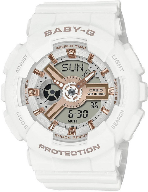 CASIO 卡西歐 女款Baby-G抗震WR 10Bar防水運動手錶 BA-110XRG-7AJF