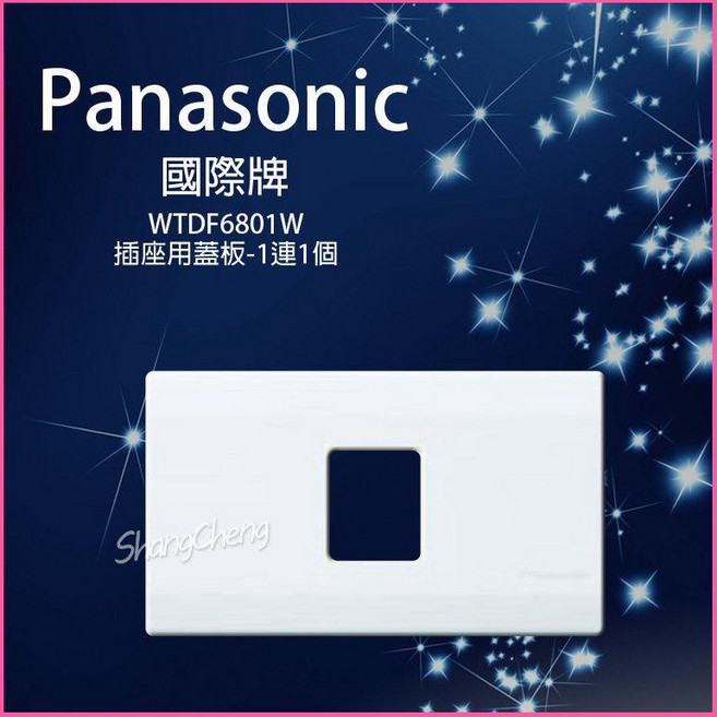 Panasonic 國際牌 星光系列 一連一孔大面板開關插座 WTDFP6801, 1個