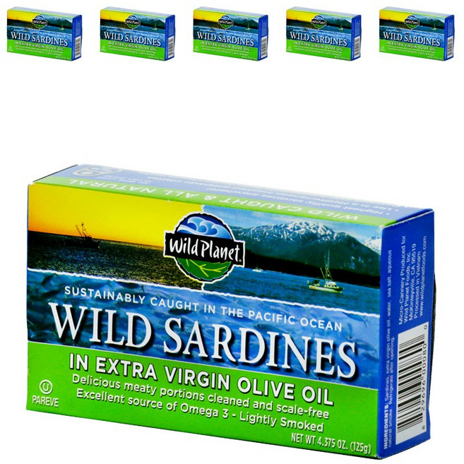 Wild Planet 特級初榨橄欖油沙丁魚罐頭, 6盒, 125g