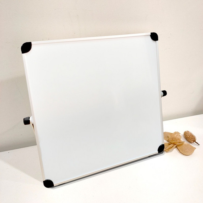 懷特博 桌面支架小白板, 銀框單面 全白白板 25x25cm