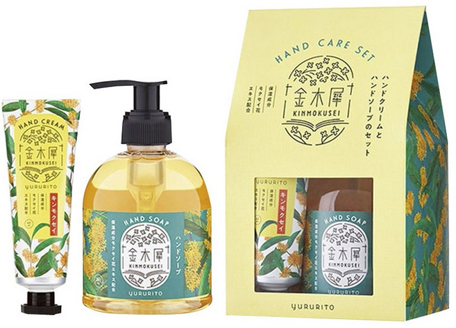 yuRuRITO Hand Care洗手液+護手霜組 金木犀桂花香, 1組