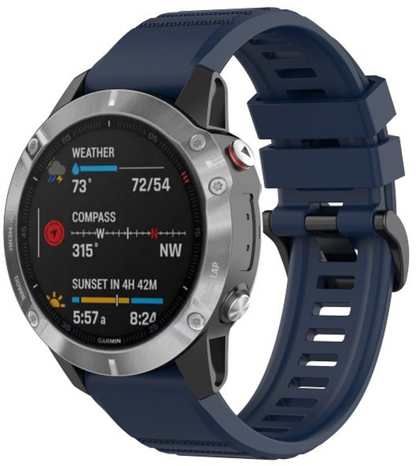Garmin Forerunner 965 矽膠錶帶 22mm 快拆 快扣 運動透氣, 午夜藍, 1套