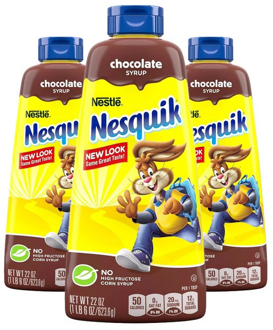 Nestle 雀巢 Nesquik 巧克力醬, 3瓶, 623.6g