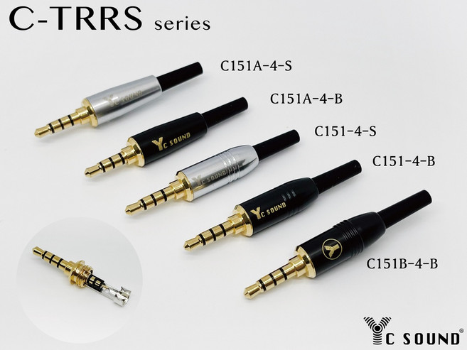 YC SOUND TRRS 3.5mm 四極耳機麥克風插頭 - 手機直播音頻焊接維修接頭, C154-4-BG