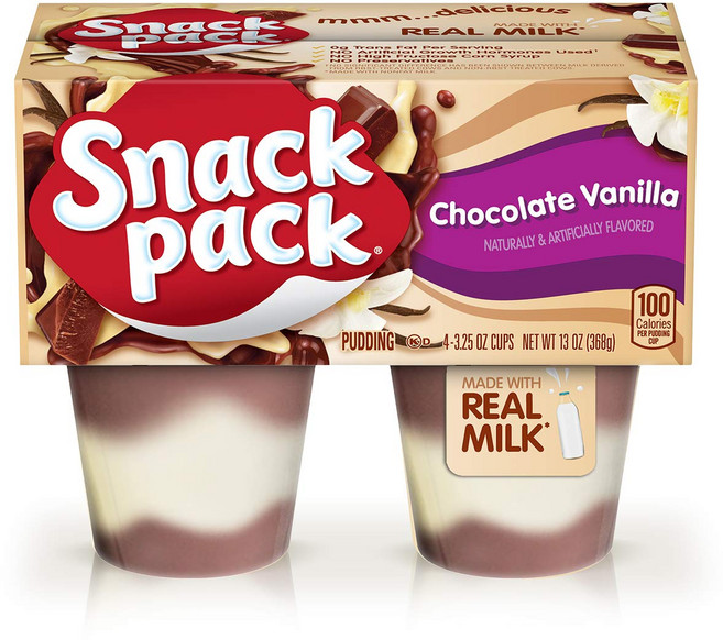 SnackPack 巧克力香草布丁 4入, 1個, 368g