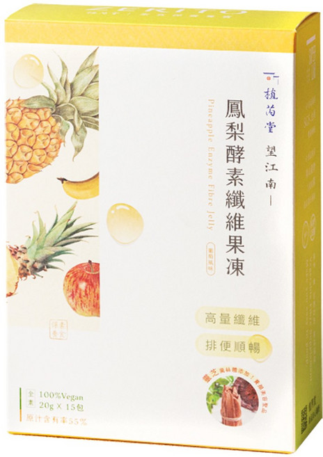 植芮堂 望江南鳳梨酵素纖維果凍, 4個, 15顆