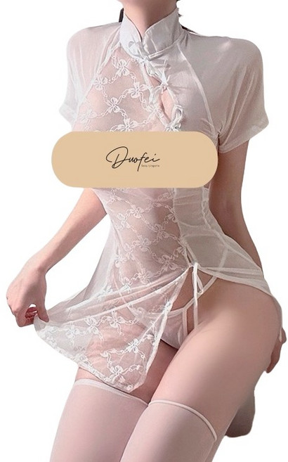 午夜衣櫥 旗袍洋裝 性感蕾絲情趣連身衣