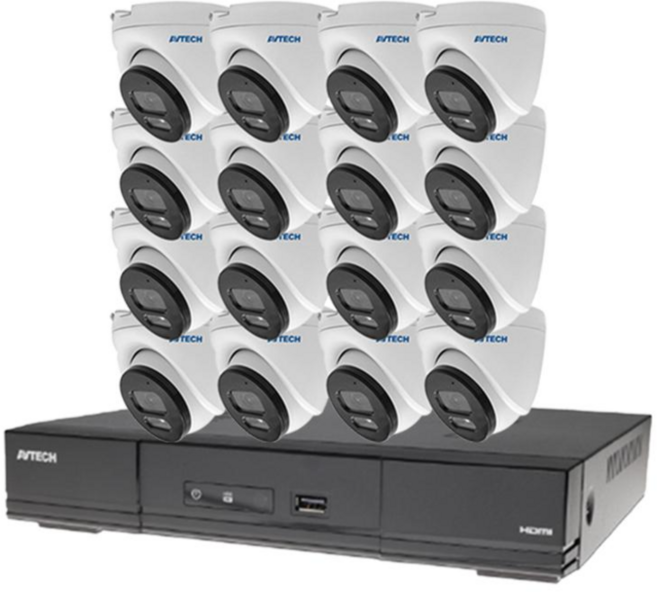 昌運監視器 AVTECH陞泰組合 DGH2114BX-U1 16路主機 DGM5203SVT 5MP半球攝影機*16