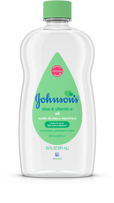 Johnson's 嬌生 孩童蘆薈&維他命E潤膚油, 1瓶, 591ml