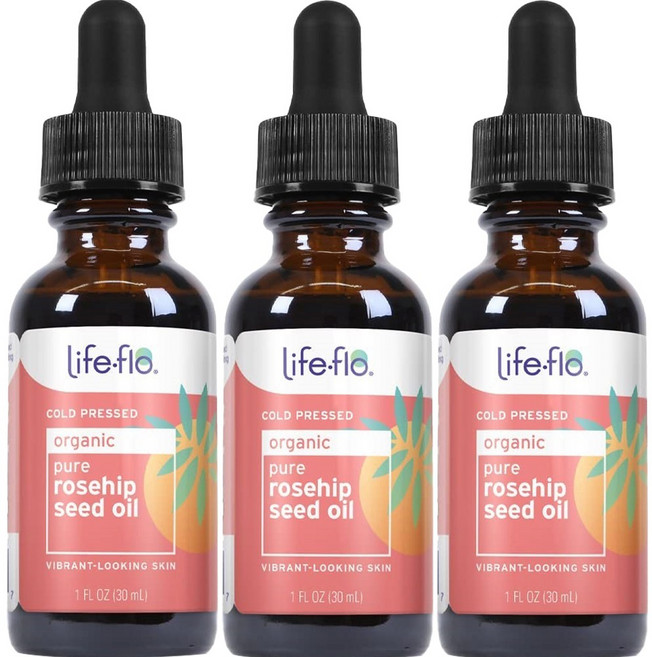 Lifeflohealth 玫瑰果護理油, 3瓶, 30ml