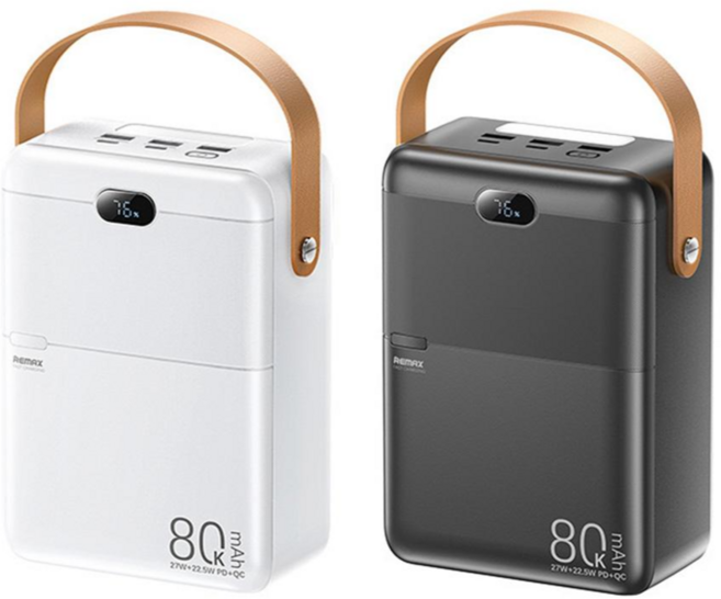 REMAX 80000mAh PD+QC快充行動電源, 白色