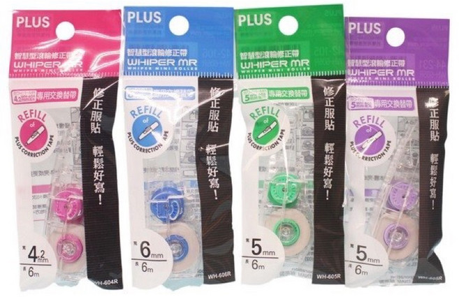 PLUS 修正帶替換帶 讀書人文具 智慧型滾輪修正帶 WHIPER MR, 綠, 5*6mm