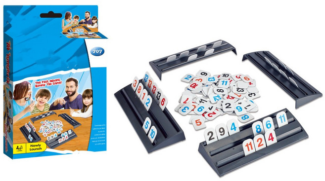 707 拉密數字牌遊戲 益智桌遊 策略思考 家庭同樂 數字邏輯訓練, 便攜版, White, 1個