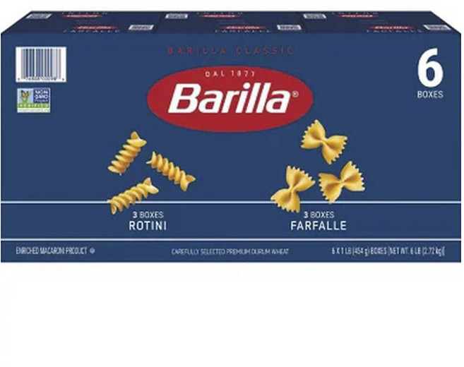 Barilla 百味來 螺旋麵 3入 + 麵花環 3入, 2.72kg, 1個