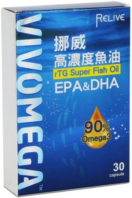 RELIVE 90%挪威魚油 rTG Super Fish Oil EPA&DHA, 1盒, 30顆