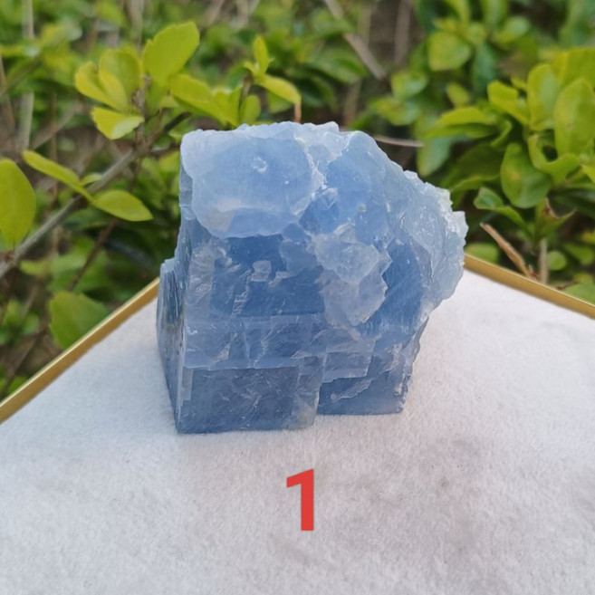 靖靖水晶礦石 藍方解石原礦，藍色晶石擺件，空間能量和諧, 藍