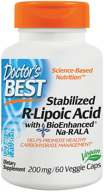 Doctor's BEST 穩定型右旋硫辛酸素食膠囊 200mg, 60顆, 1罐