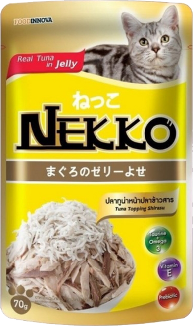 NEKKO 果凍餐包 幼貓 老貓吉食包 70g 貓濕糧 貓副食, 1個, 鮪魚+吻仔魚