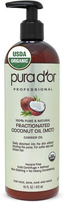 pura d'or 專業保濕椰子油, 1瓶, 473ml