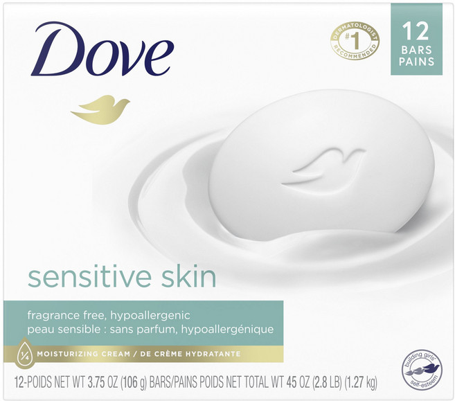 Dove 多芬 舒敏保濕霜美膚皂, 106g, 12入