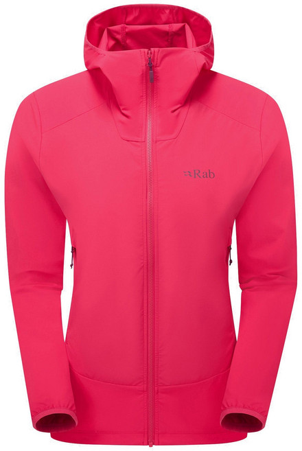 【野外營】英國 RAB Borealis Hoody 連帽夾克 女款 QWS77 運動 登山 外套, 西瓜紅, 1個