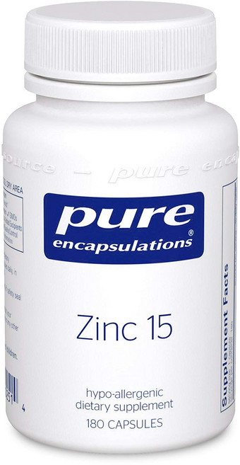 Pure Encapsulations 鋅15無麩質膠囊, 180顆, 1罐