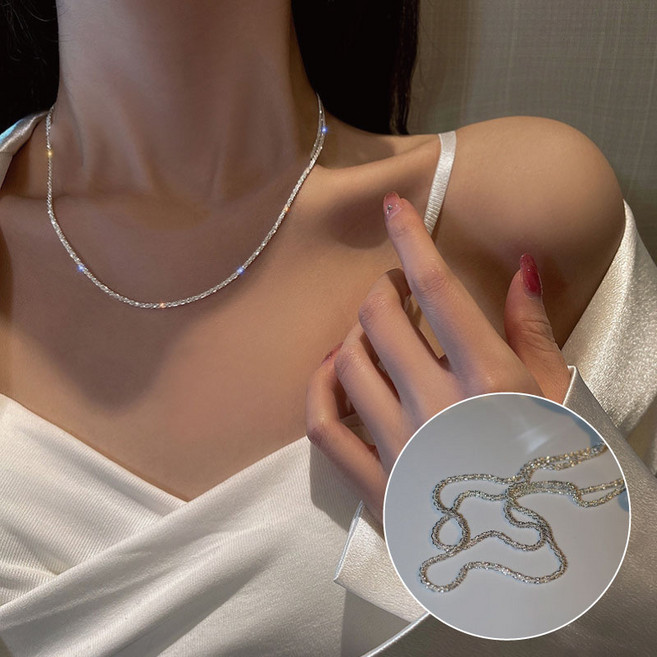 韓版質感項鍊-6 波光粼粼 銀色45cm