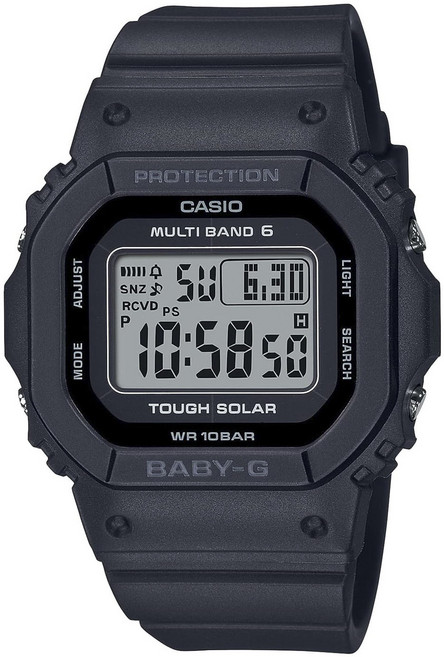 CASIO 卡西歐 女款BABY-G潮流黑色方形電子錶 BGD-5650-1JF