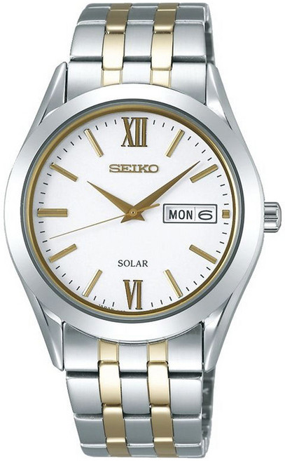 SEIKO 精工 男款藍寶石玻璃太陽能金屬手錶 SBPX085