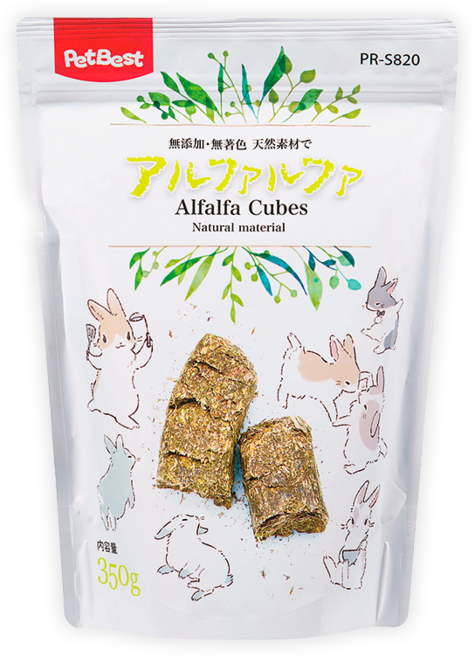 PetBest 苜蓿草磚 PR-S820 寵物磨牙點心 350g 無添加無著色 幼兔天竺鼠龍貓適用, 1個