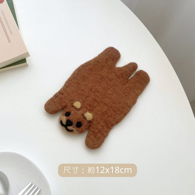 生活市集 可愛羊毛氈杯墊 吸水杯墊 餐桌墊 耐熱墊 隔熱杯墊 毛氈杯墊, 羊毛氈, 1個