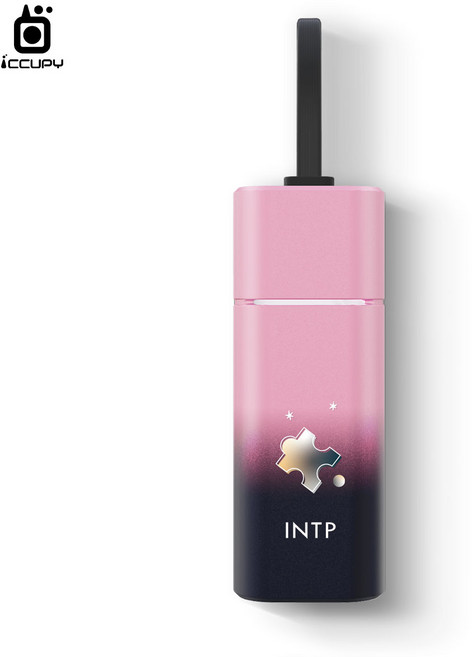 iCCUPY 黑占科技 Mood小日子 雙充電頭口袋行動電源 MBTI手繪金屬系 輕巧便攜, 甜粉黑