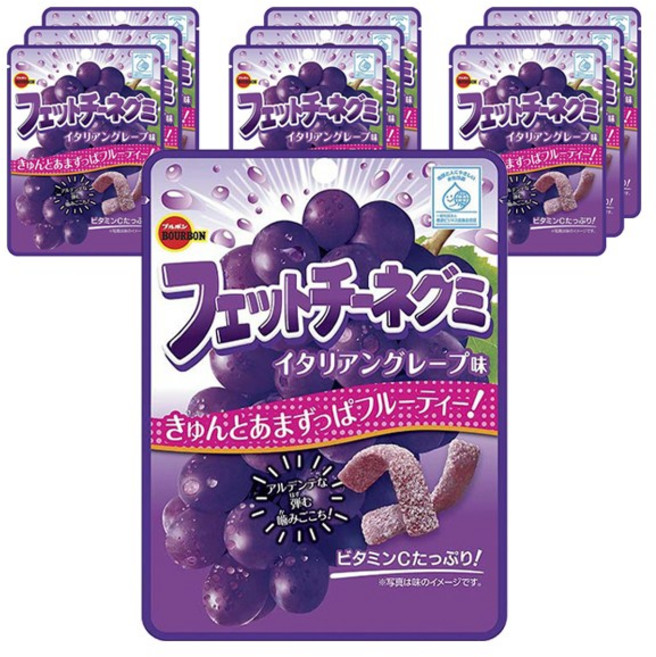 Bourbon 腰子糖軟糖 葡萄口味 10包, {"單品":"單品"}, 10個, 50g