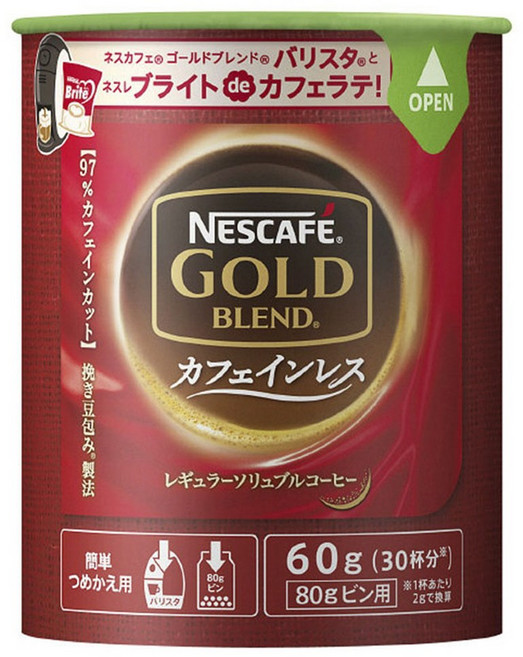 NESCAFE 雀巢咖啡 金牌微研磨咖啡補充罐 低咖啡因, 1個, 1入
