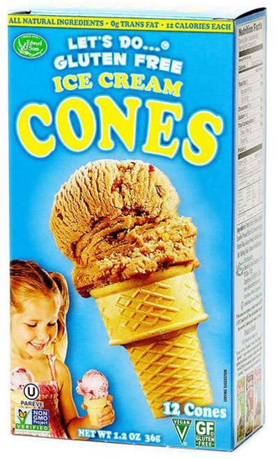 LET'S DO ORGANIC 冰淇淋甜筒 無麩質, 12入, 3g