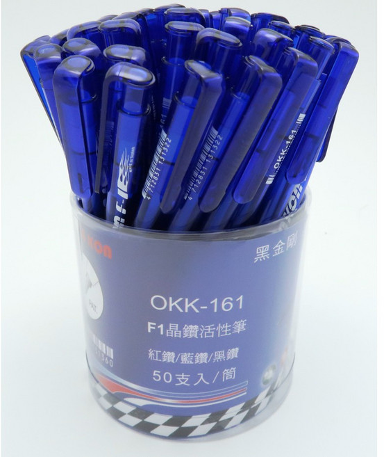 KIN KON原子筆OKK-161 書寫流暢 握感舒適 多色可選 學生辦公皆適用, 藍, 1桶