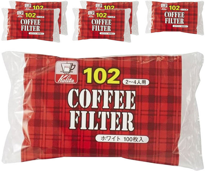 Kalita 咖啡濾紙 NK102 白色 2~4人用, 6個, 100個