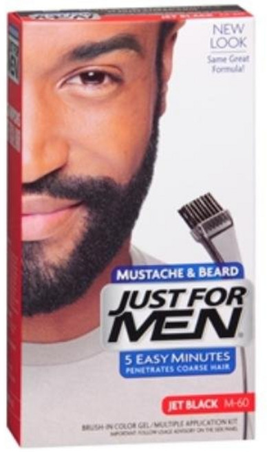JUST FOR MEN 鬍鬚專用刷式染色劑 14g, 1個, H-60 墨黑色