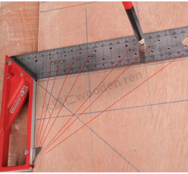 KAPRO 不鏽鋼直角尺 90度木工劃線測量工具, 1個
