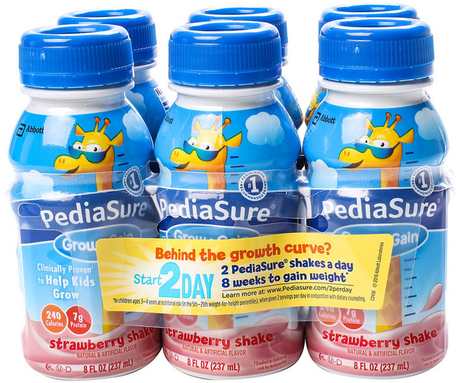 Abbott 亞培 PediaSure 小安素 孩童成長奶昔, 草莓口味, 237ml, 6瓶